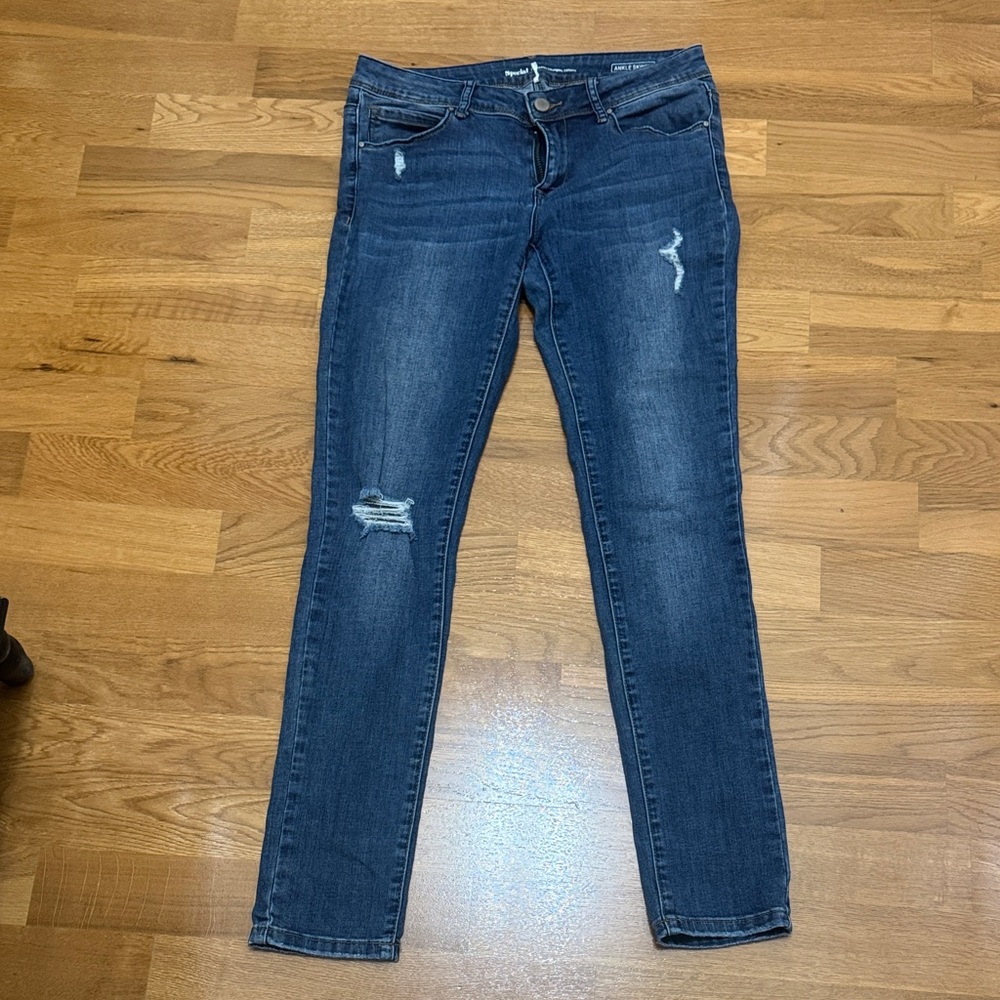 Hudson Jeans Dark Blue Distressed Skinny Jeans - Women